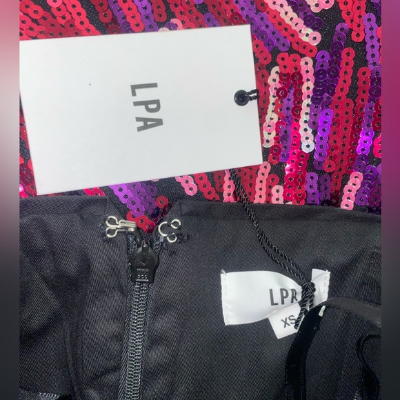 LPA Pink Strapless Sequin Cocktail Midi Dress - X-Small, NWT - Picture 8 of 10